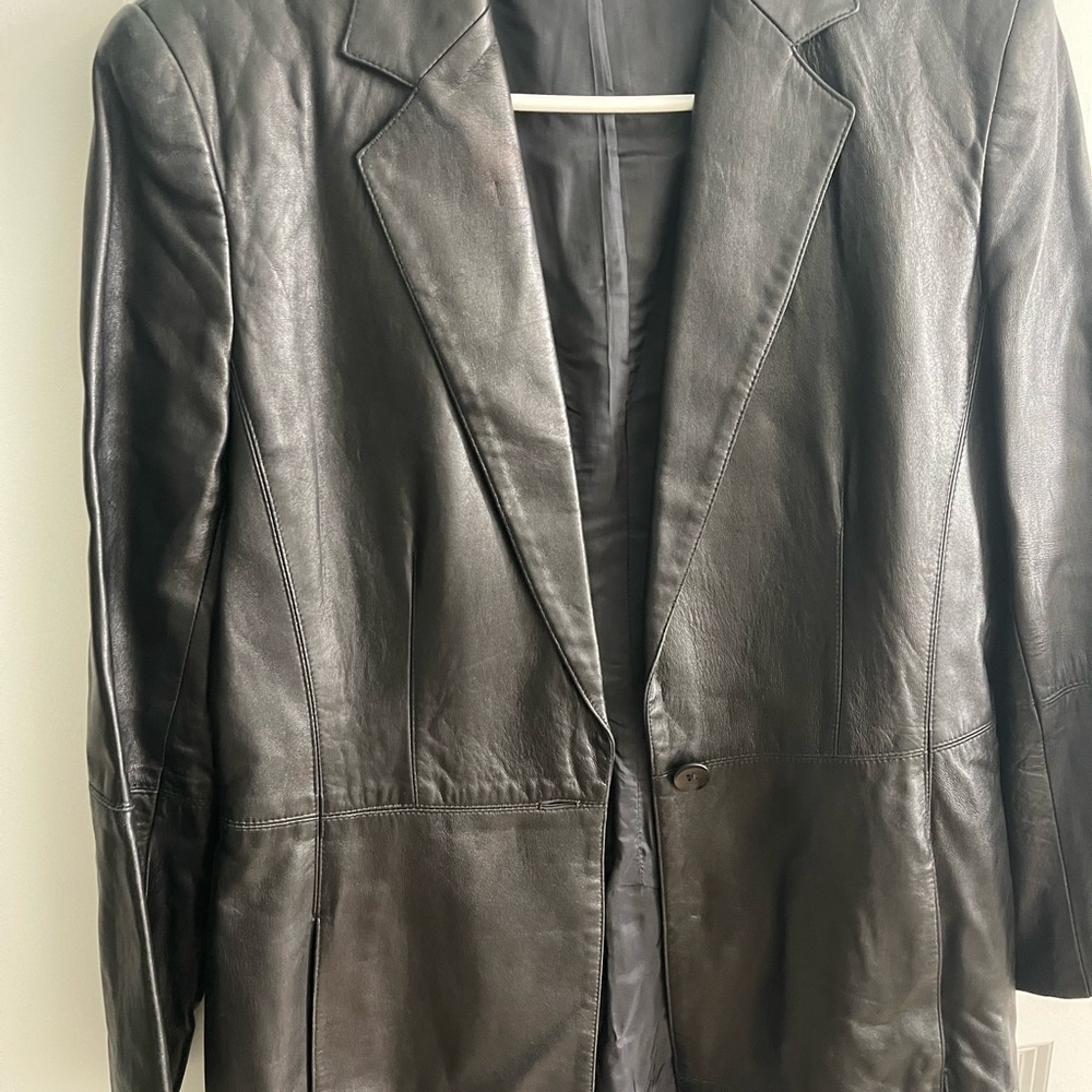 Ann Klein Black leather jacket